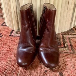 Madewell Chunky High Heel Leather Boots size 8
